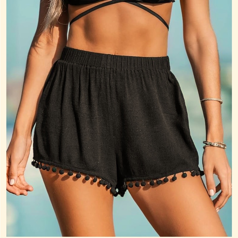 CUPSHE Women's Tassel Cover Up Shorts